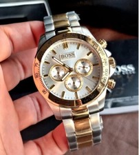 BOSS MENS WATCH SILVER  DIAL & STAINLESS STEEL TWO TONE BRACELET 1512960 GENUINE