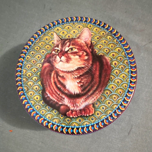 Hunkydory 1989 cat tin lid - hunkydory,