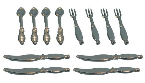 Cutlery set silver dolls - cutlery,