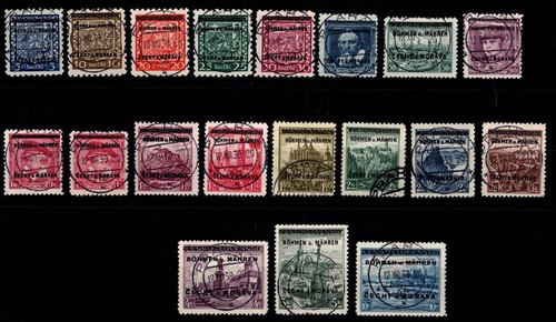 Bohemia moravia 19 stamped - &, 1-19
