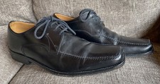 MENS LOAKE MAGNUM UK 6.5 BLACK LEATHER LACE UP SMART FORMAL DERBY SHOES