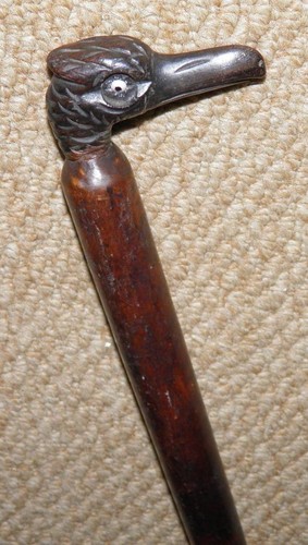 Antique treen walking stick - antique,