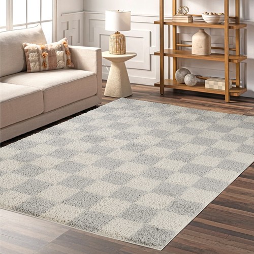 Modern checkered rug - modern, soft