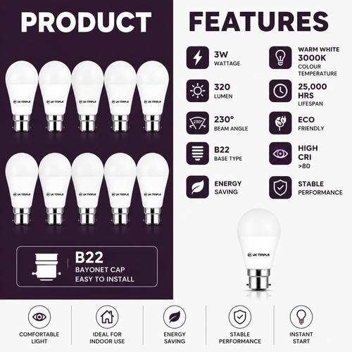Timple b22 led bulb g45 - 3w,