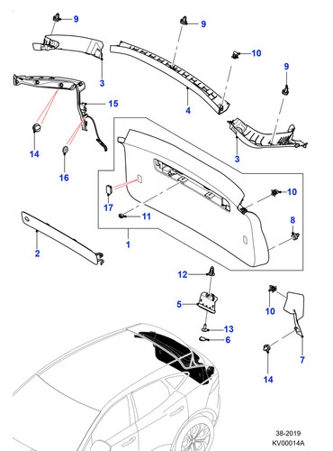Jaguar clip interior trim - clip,