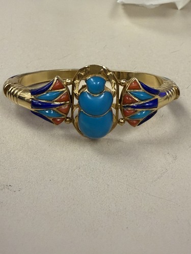 Heavy vintage 18k enamel - heavy,