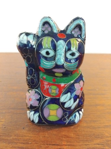 Vintage cloisonne lucky cat - cloisonne,