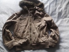 Girls Retro Tammy Girl Bomber Jacket Coat 152cm age 11-12 mocha brown cotton