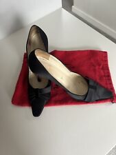 Black Satin Louboutin Shoes  6.5