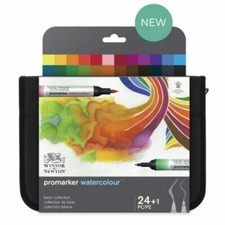 Winsor & Newton Promarker Watercolour Twin Tip Markers 24+1 Colour Wallet