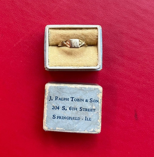 Gold 10k baby ring - baby, initial