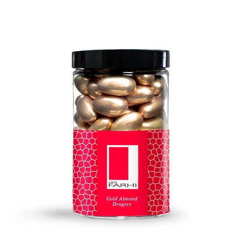 Gold sugared almond dragees - gold, in