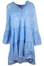 JULIET DUNN LONDON BLUE COTTON MINI DRESS 3 UK 12/14