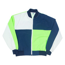 TURFER Bomber Jacket Blue Nylon Colourblock Mens L
