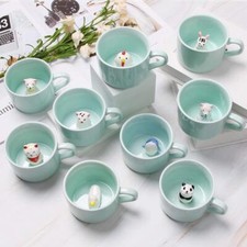 Cute Animal Figurine Ceramic Mug 3D Cartoon Cup Coffee Tea Milk Gift for Kids