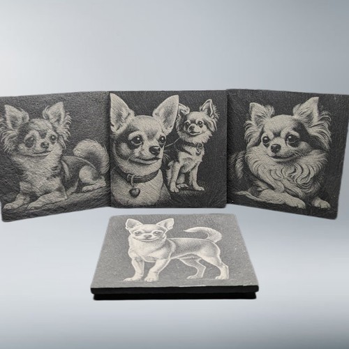 Chihuahua themed slate coaster - chihuahua,