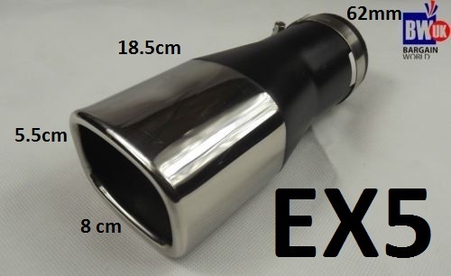 Steel square exhaust trim tip - steel,