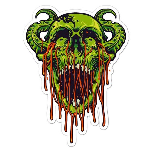 Demon horns blood vinyl decal - blood,,