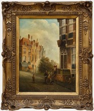 Manner of Cornelis Christiaan Dommersen  - 20th Century Oil, The Vegetable Cart