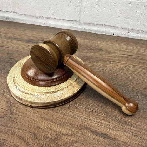 Hand turned wooden auctioneers - turned,