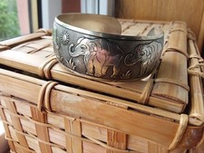 Elephant bangle silver plate