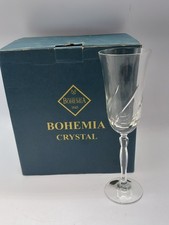 Bohemia Crystal Set Of 6 Cut Glass Champagne Fire Flutes In Box