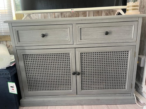 Grey washed wood - washed, cane