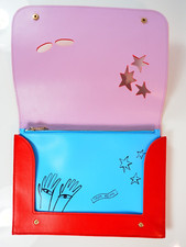 Paul Smith Bag Orange & Blue Leather Quirky Purse Pouch Clutch New Without Tags