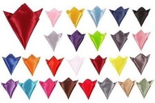 Classic Mens Italian Square Satin Wedding Prom Event Pocket Square Handkerchief
