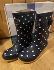 Joules Wellies Molly Welly Boots - Navy spot - Uk 3 - BNIB (1500)