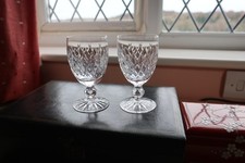 2 Lovely Waterford Crystal "Boyne" Claret Glasses Very Good Condition 4.3/4"tall