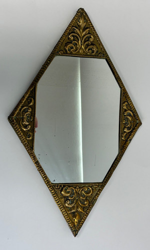 Art deco mirror brass - art, diamond