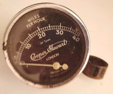 Vintage Veteran Cooper Stewart 40 MPH Speedometer And Brac For Cycle 26" Wheel 