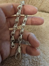 Beautiful Tulip Bracelet Sterling Silver 7.5inch 17.31g