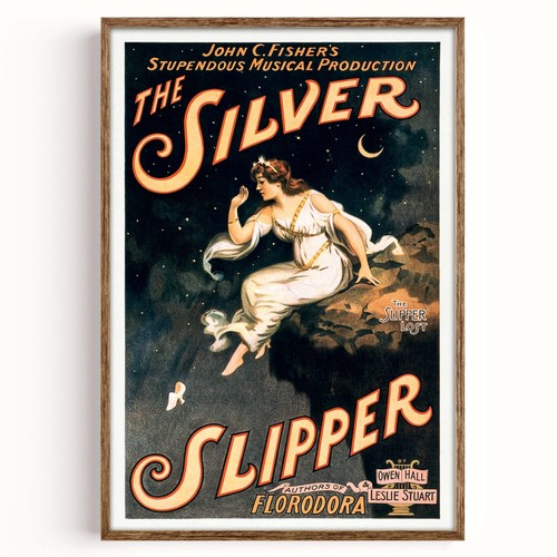 Silver slipper art nouveau - silver,