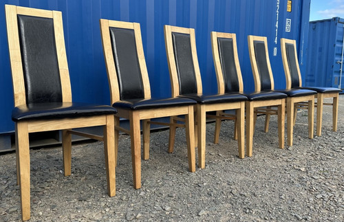 Set six modern - of, leather