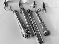 Tablecloth Weights from recycled silver plated cutlery for garden dining or as a