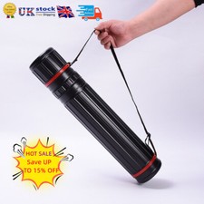 Drawing Tube Extendable Telescoping Poster Storage Strap Plastic Black Carry