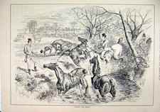 Original Old Antique Print