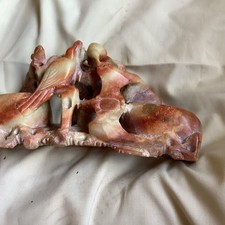 Old Double Bowled Soapstone Carving.