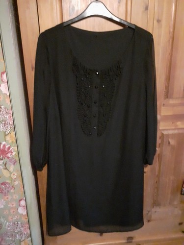 Black tunic with chiffon - black,