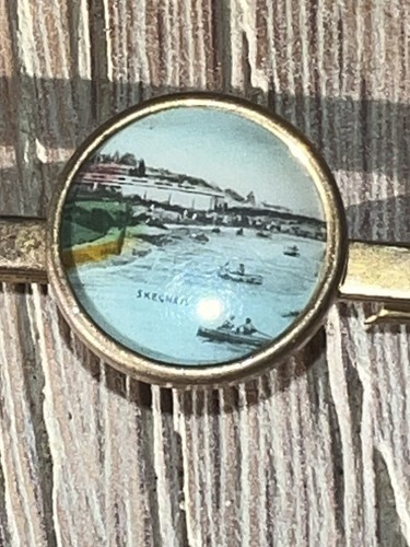 Vintage brass tie clip with - tie,