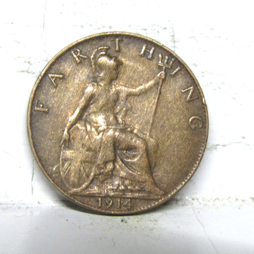 1914 farthing coin - 1914,