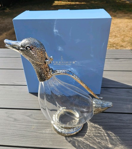 Silver plated duck wine - silver,