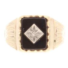 9Carat Yellow Gold Onyx &