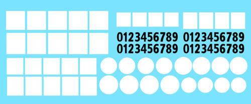 Decal square round white - decal,
