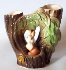 English Withernsea Fauna Pottery Double Vase Ornament Rabbit 16 cm tall