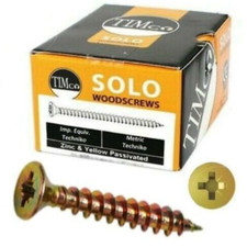 Timco SOLO YELLOW POZI COUNTERSUNK WOODSCREW WOOD SCREWS Flat Phillips Head ZINC
