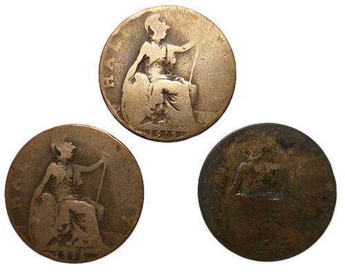 Half penny 1915 1916 - 1915, 1917