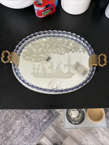 Italian murano glass etched - glass,